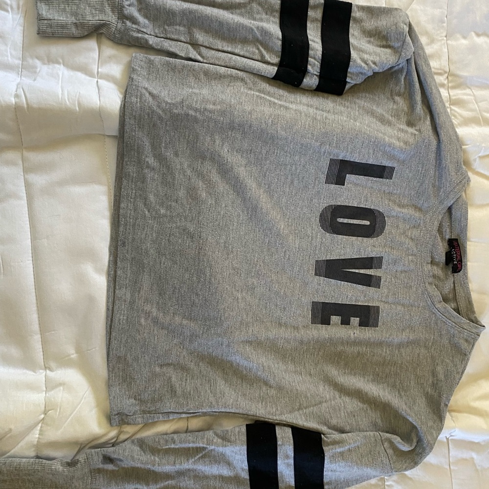 material girl sport crop top says love